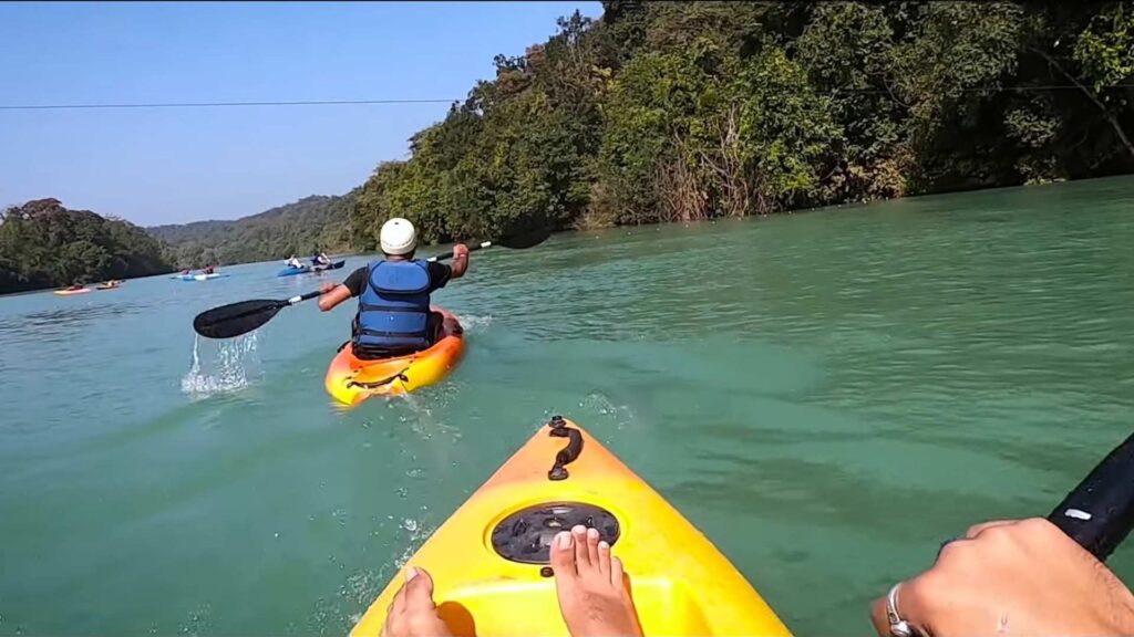 Enjoying nature while doing Kayaking in Kali river of Dandeli