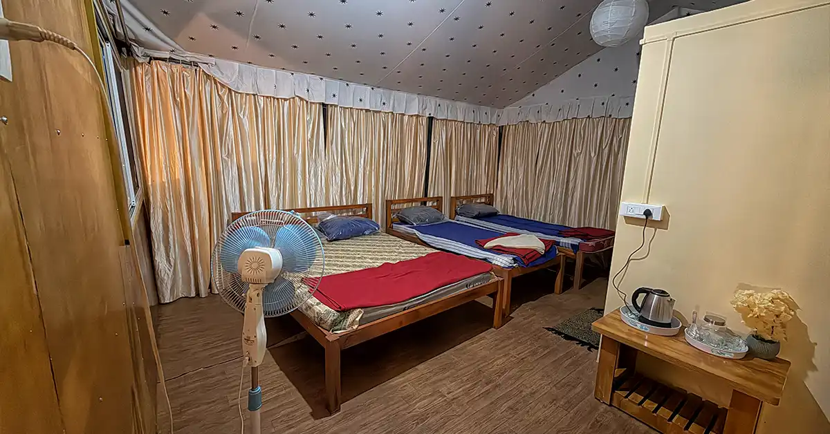 Tarang Jungle Stay Maharaja Tent Interior