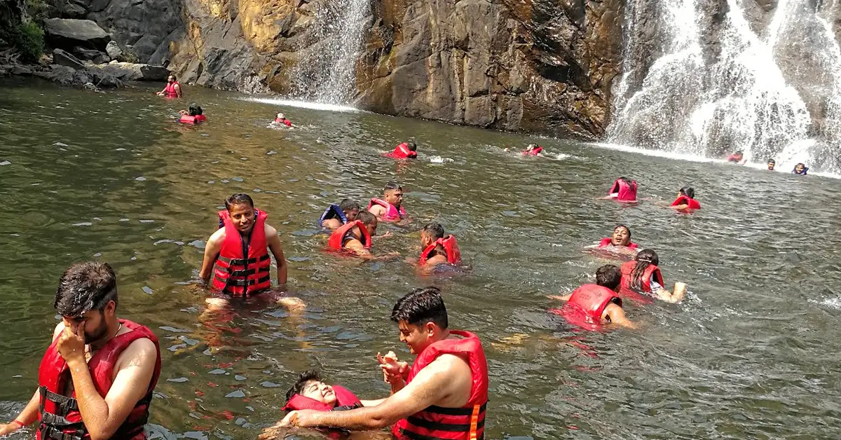 Dudhsagar falls swimming