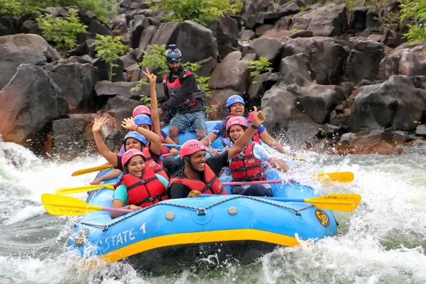 Grade 3 rapids at Ganeshgudi rafting point